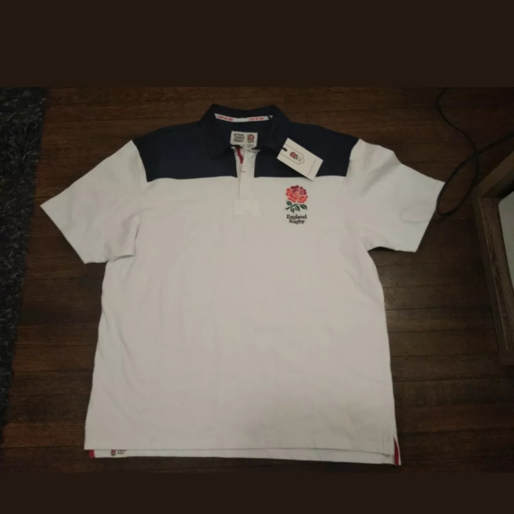 England Rugby Polo Thick Golf Shirt NEW